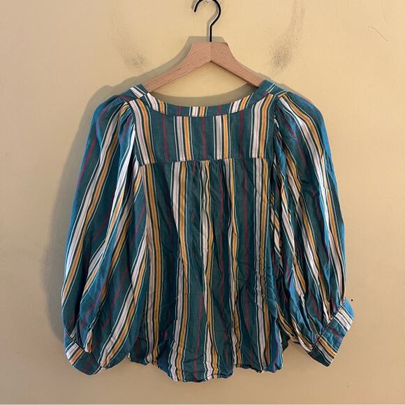 MAEVE BY ANTHRO cropped ballon sleeve blouse M - Picture 3 of 4